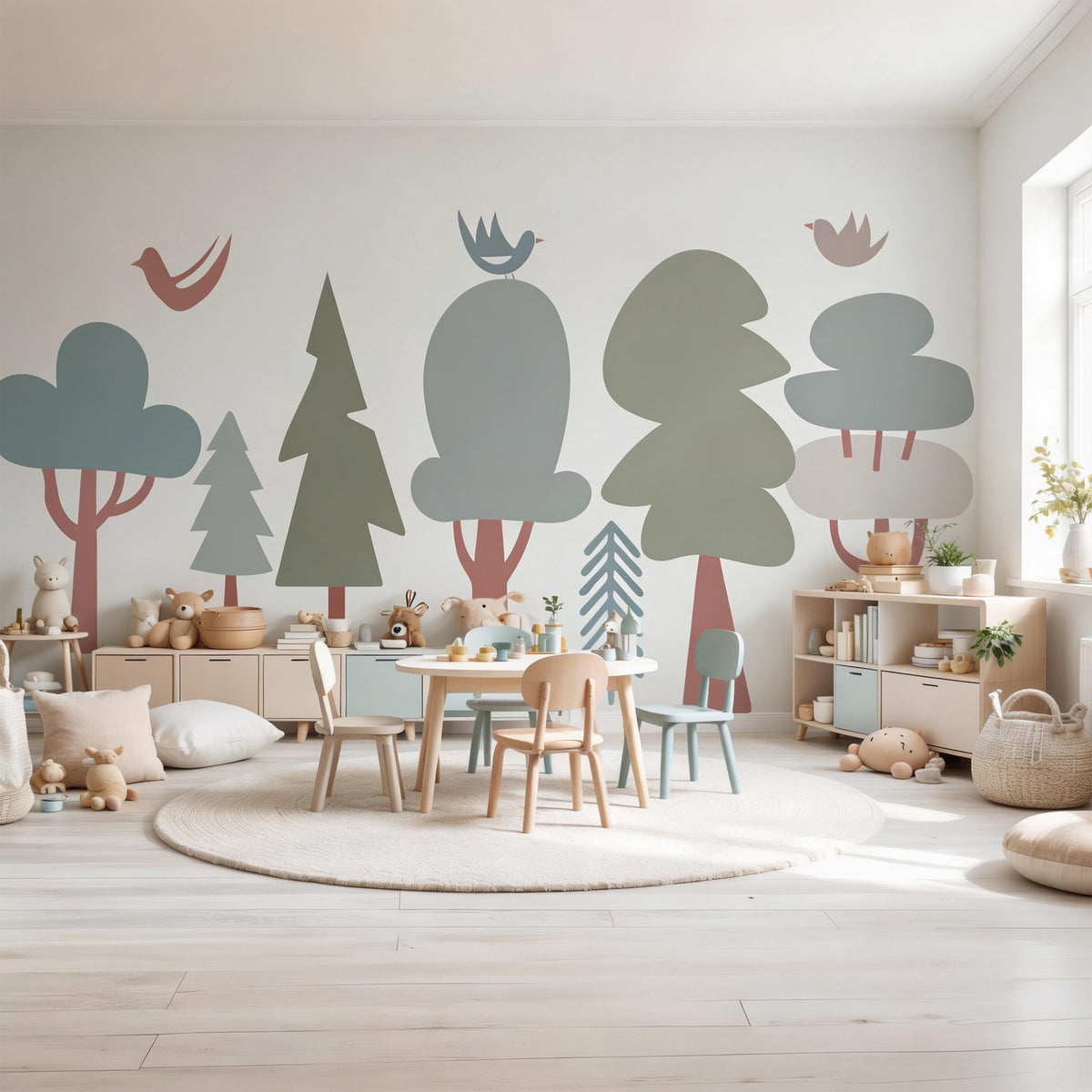 Forest Wall Decal Set arranged on a wall