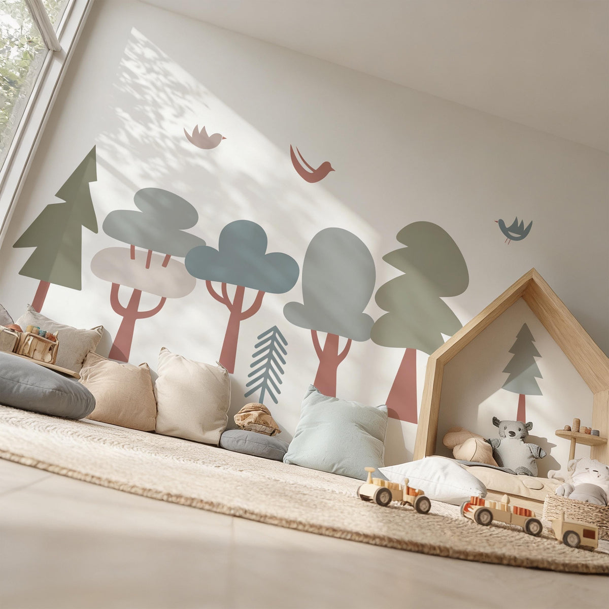 Color and size reference for Forest Wall Decal Set
