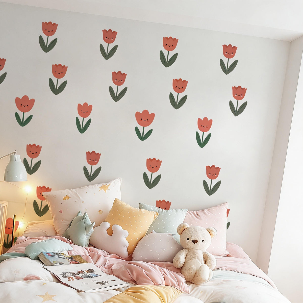 Color and size reference for Tulip Wall Decal Border