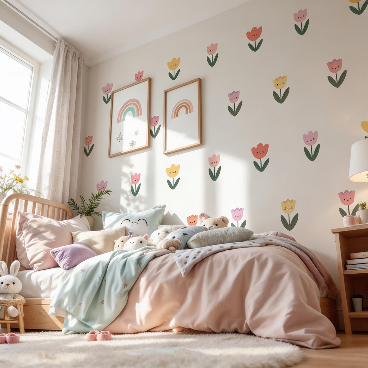 Tulip Wall Decal Border shown in a home interior