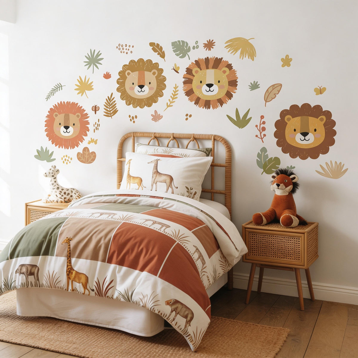 Lion Wall Decal Set styled in a room setting