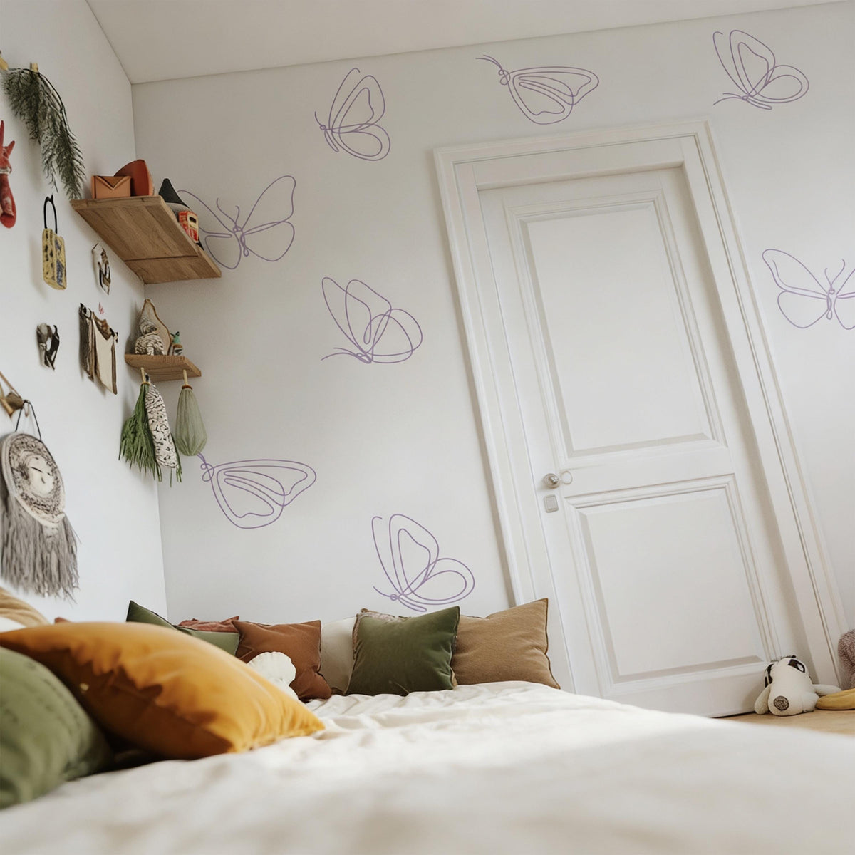 Butterfly Wall Decal Set styled in a room setting