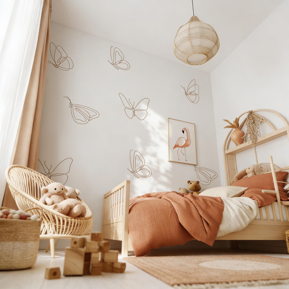Butterfly Wall Decal Set displayed in a styled space