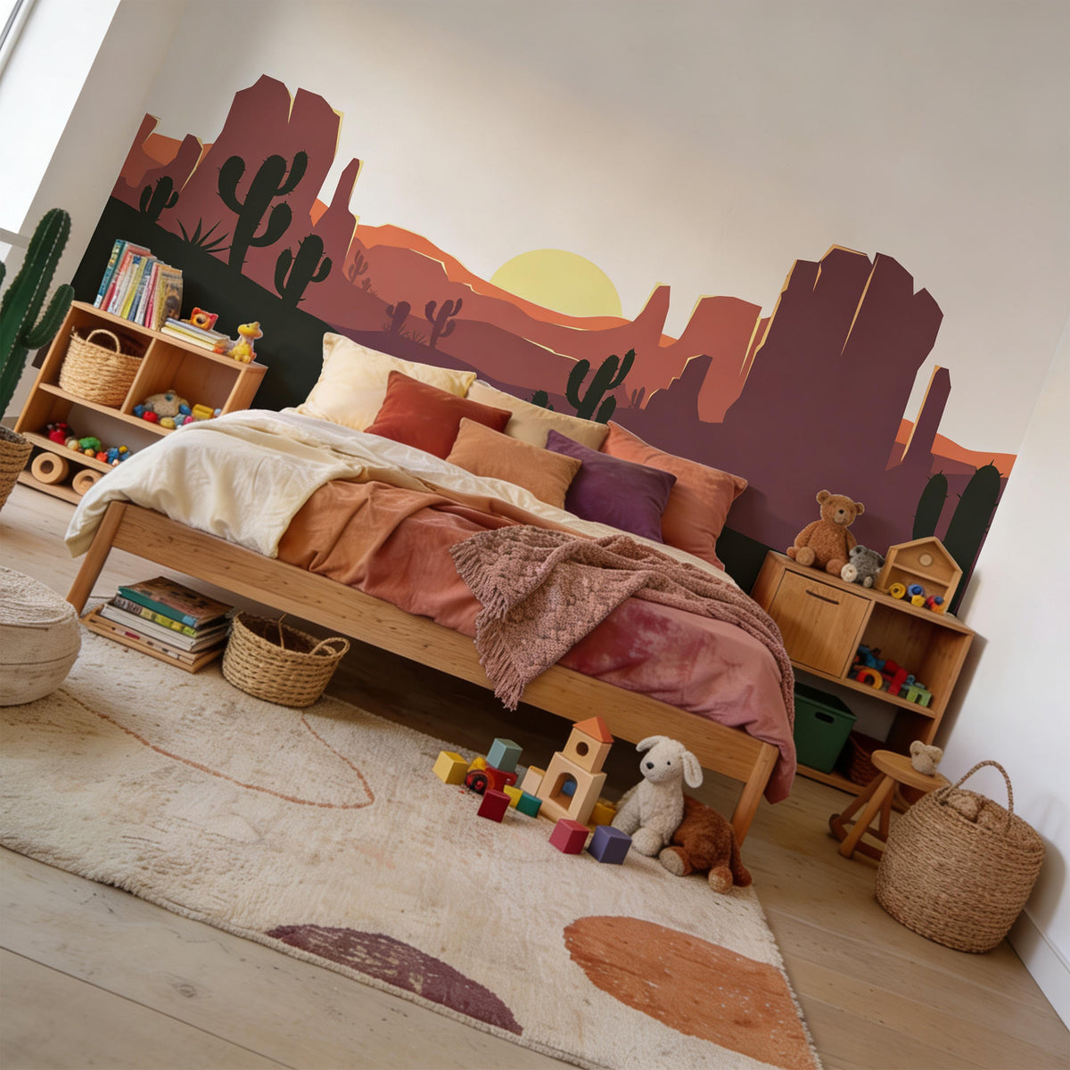 Desert Canyon Wall Mural Decal shown in a room setting