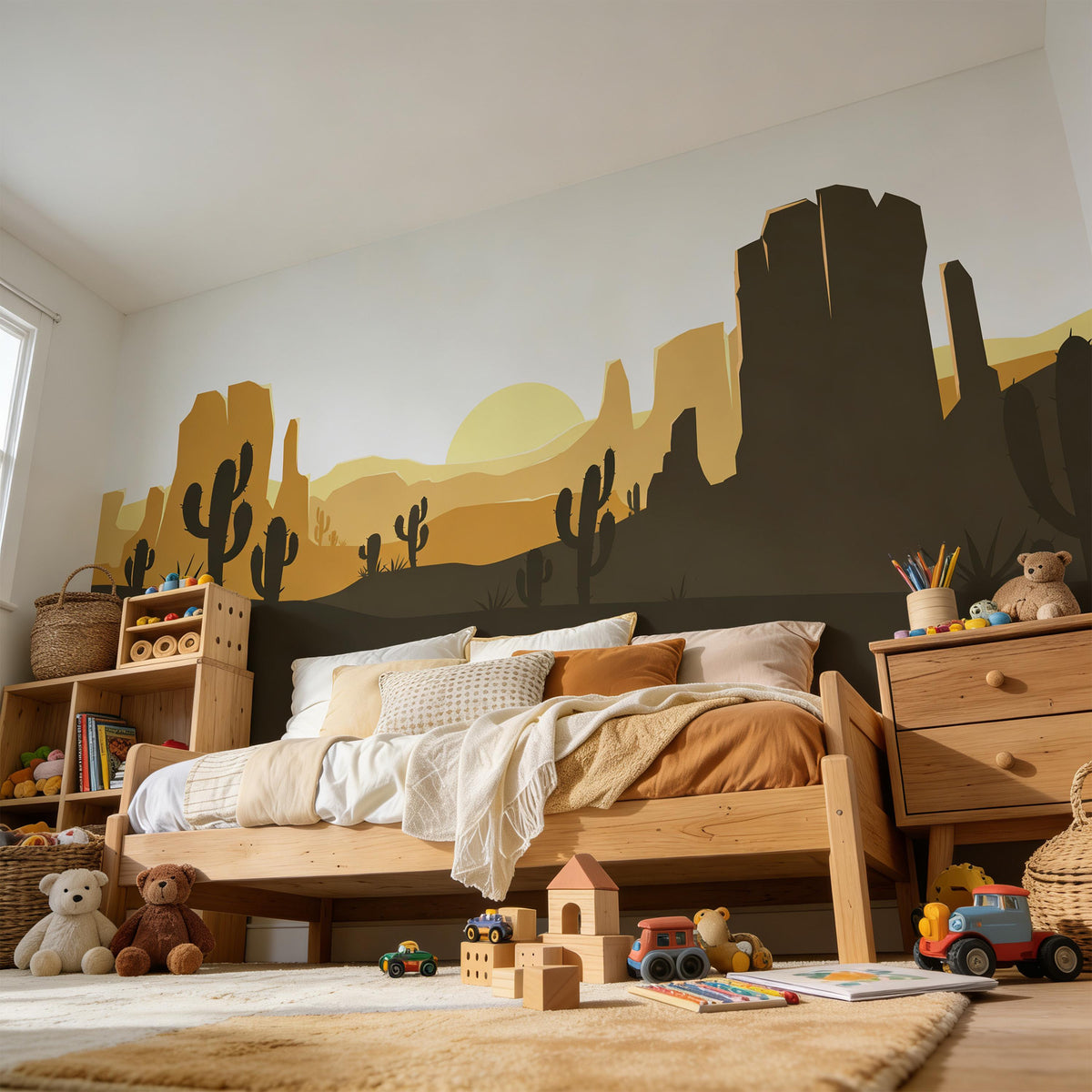 Desert Canyon Wall Mural Decal shown in a room setting
