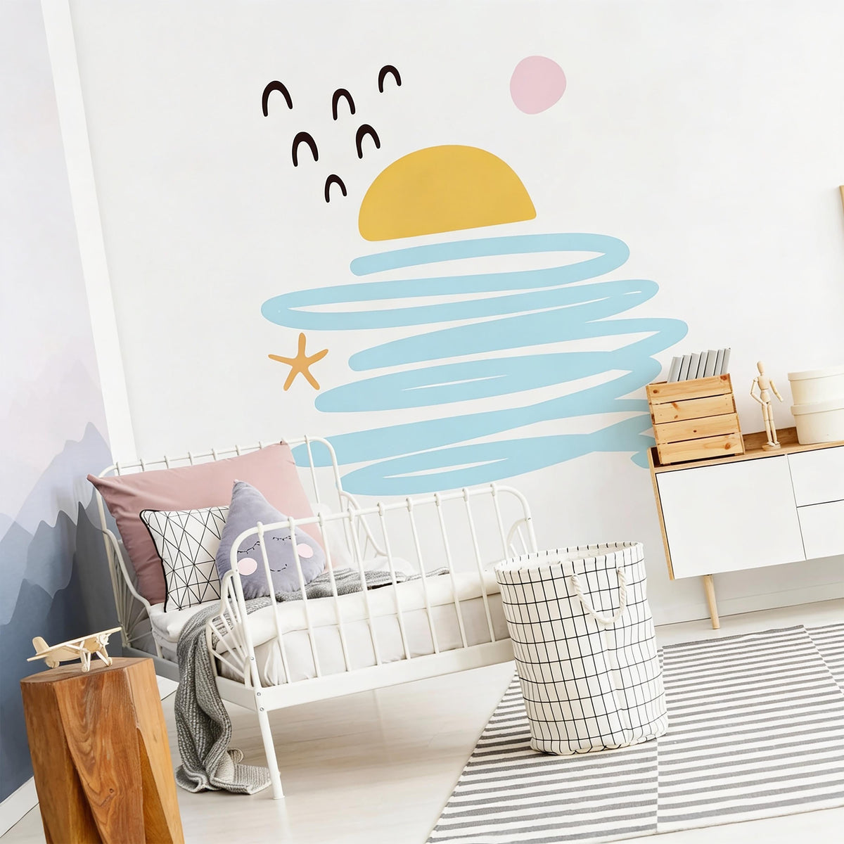 Abstract Sunset Wall Decals Vinyl close-up styled detail