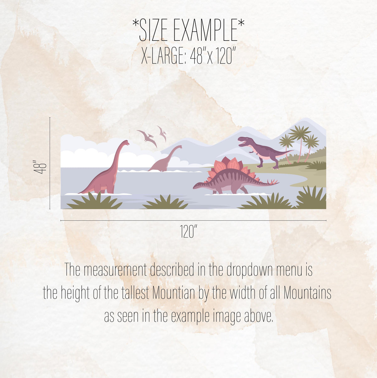 Dinosaur Wall Mural Decal shown in a room setting
