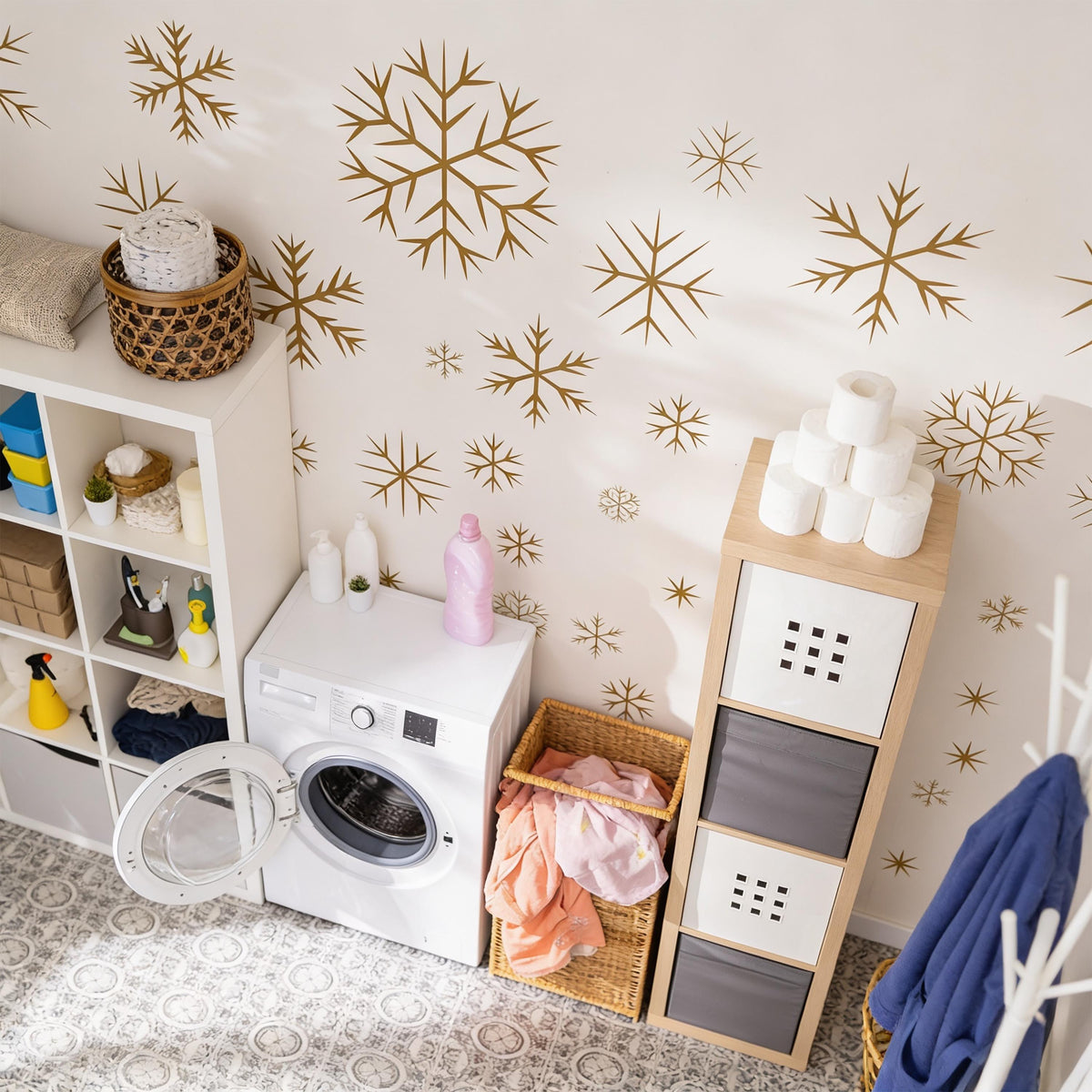 Snowflake Wall Decals Vinyl decal sheet flat-lay