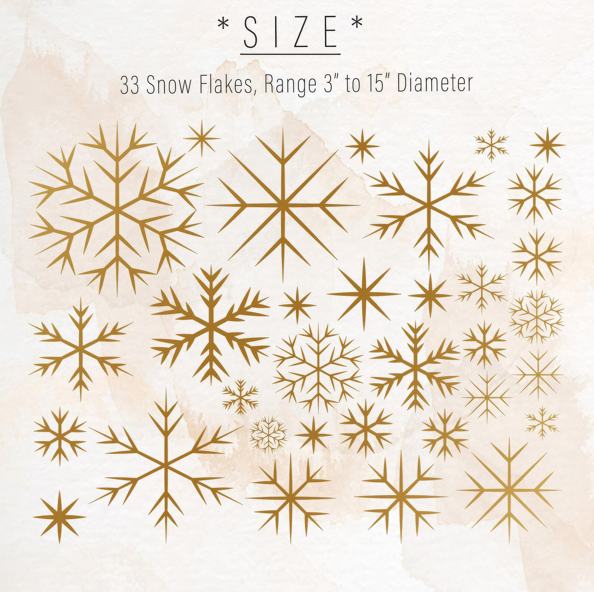 Close-up detail of snowflake wall decals vinyl matte vinyl finish