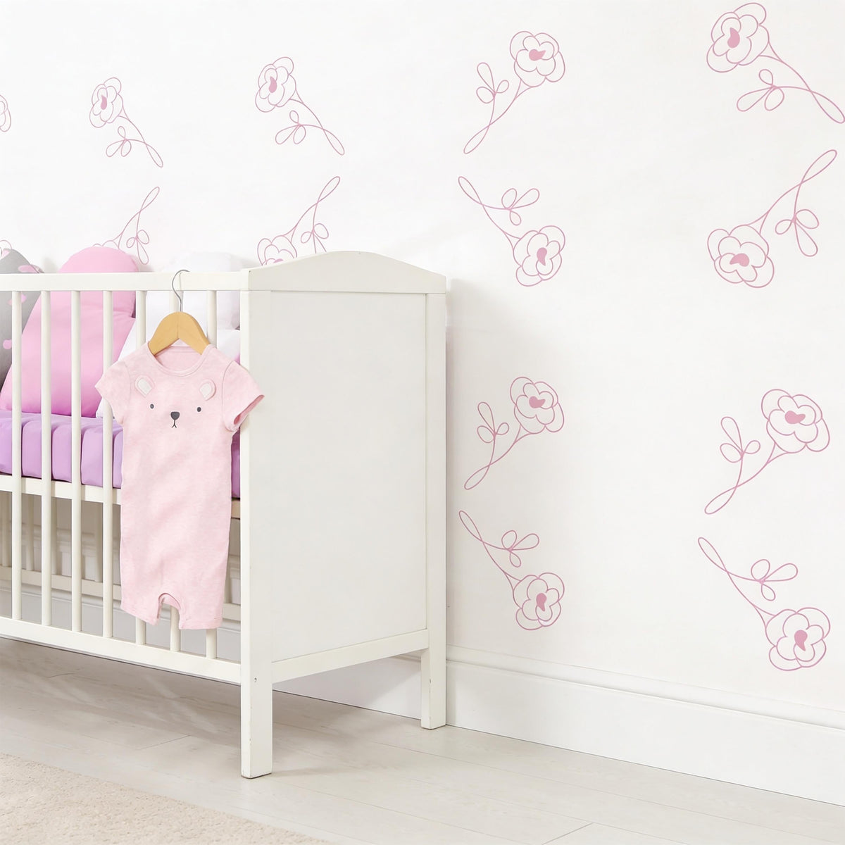 Minimal Flower Wall Decals Vinyl decal sheet flat-lay
