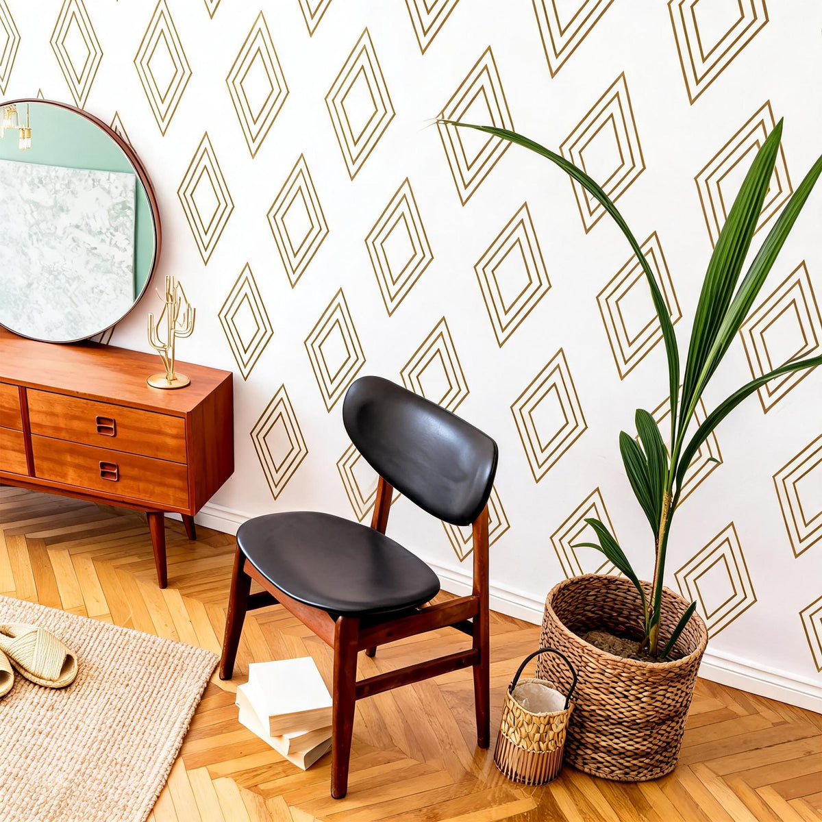 Geometric Diamond Wall Decals Vinyl decal sheet flat-lay