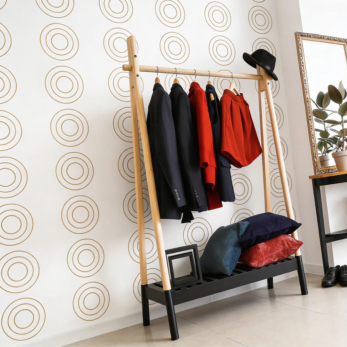 Circle Wall Decals Vinyl size reference on a wall