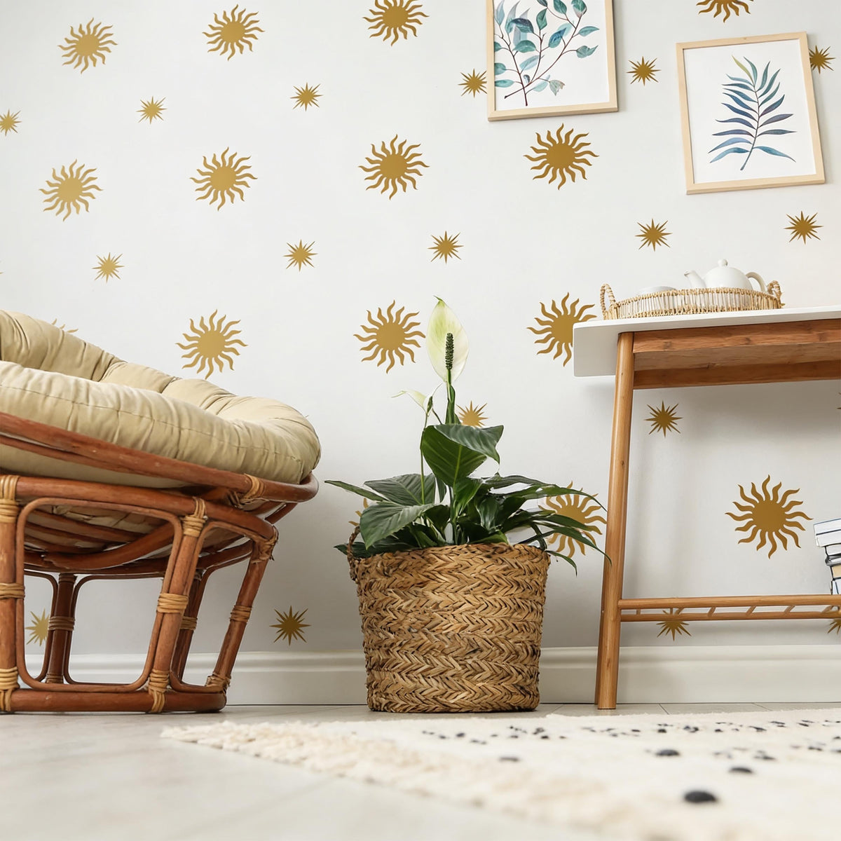 Sun and Star Wall Decals Vinyl decal sheet flat-lay
