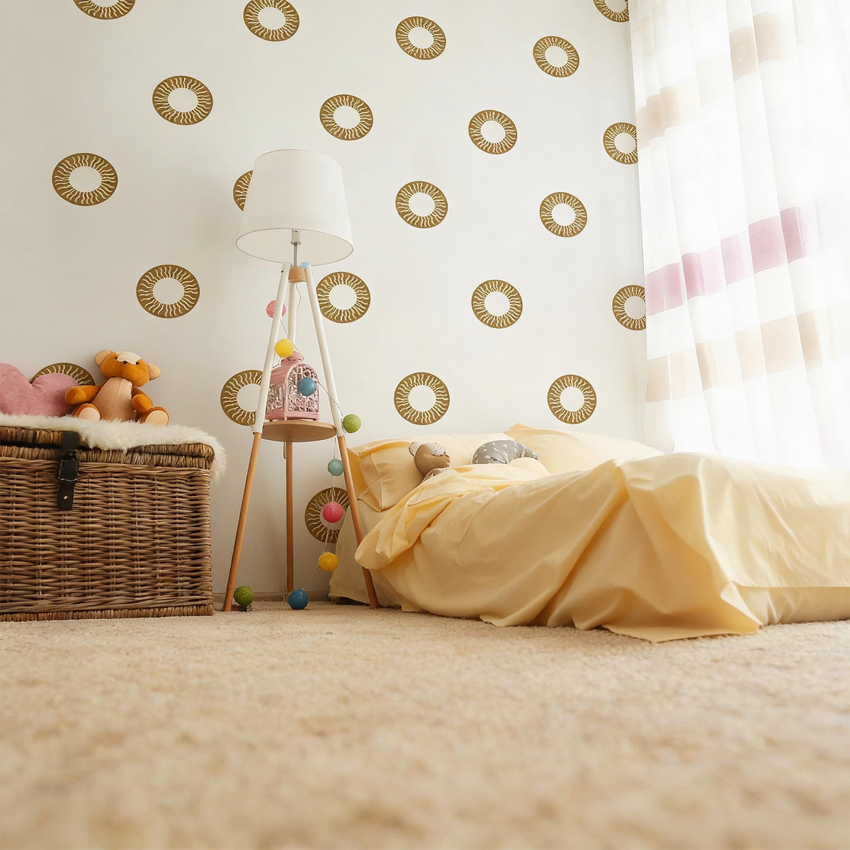Sun Wall Decals Vinyl size reference on a wall