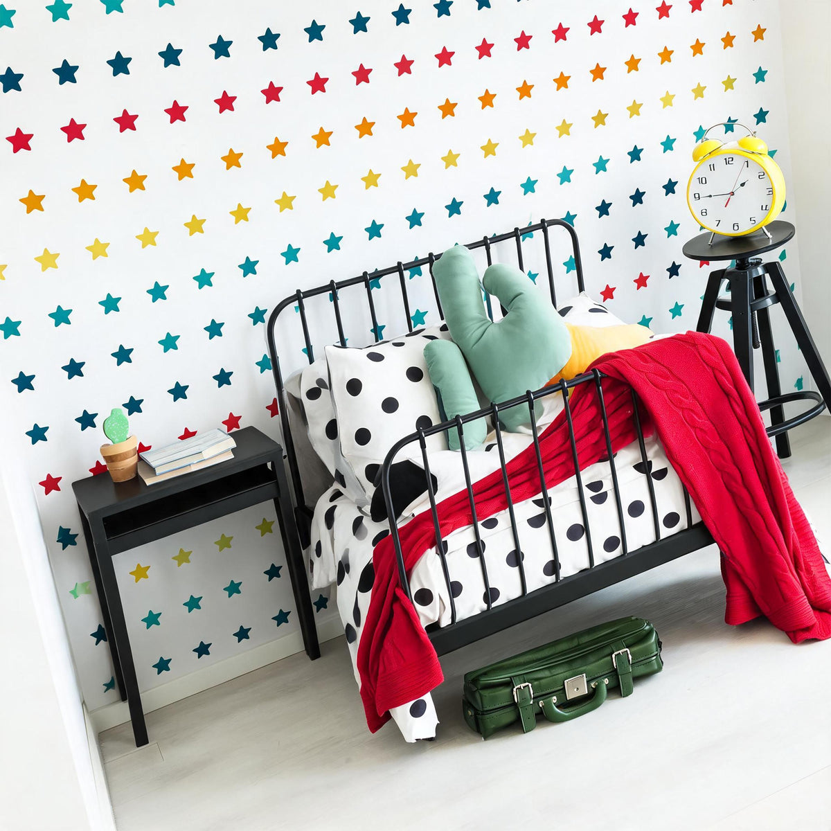 Colorful Shape Wall Decals shown in a home interior