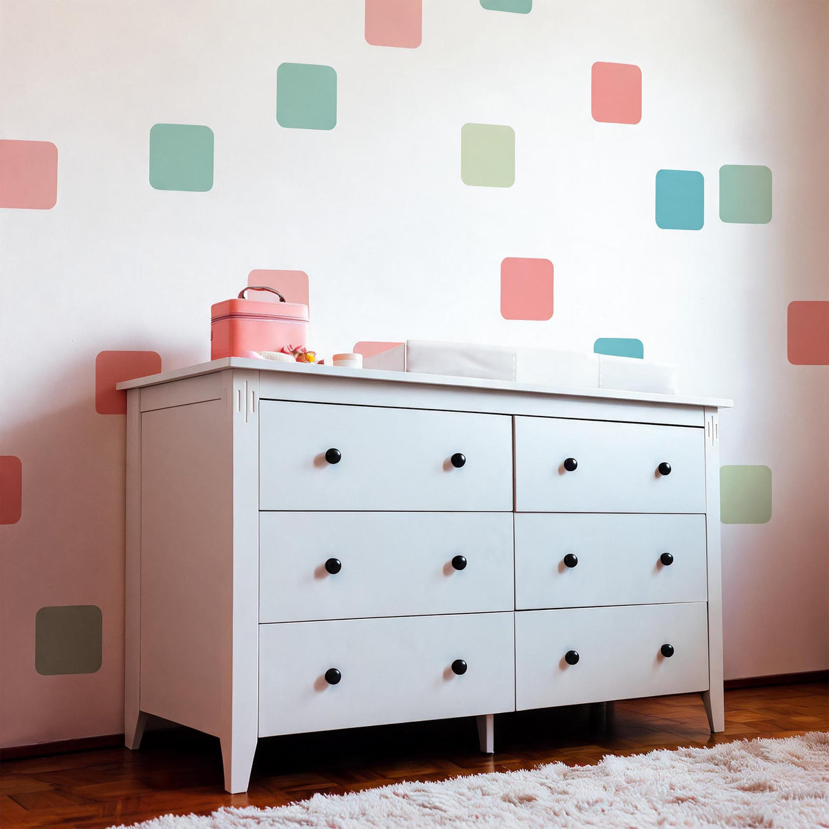 Colorful Shape Wall Decals size reference on a wall