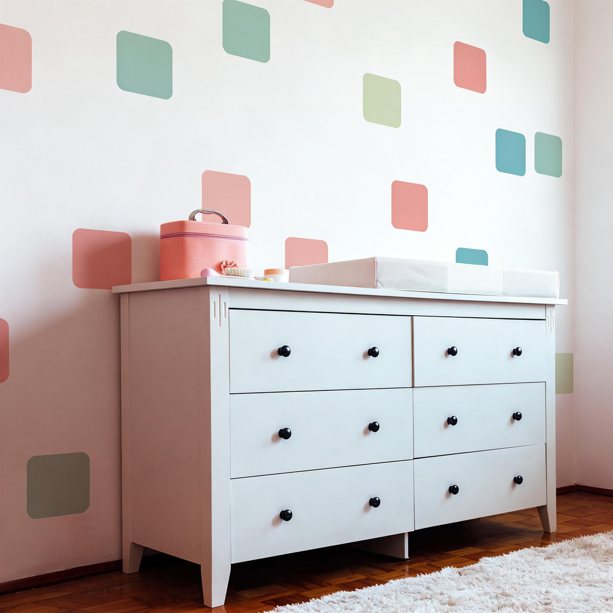 Colorful Shape Wall Decals close-up styled detail