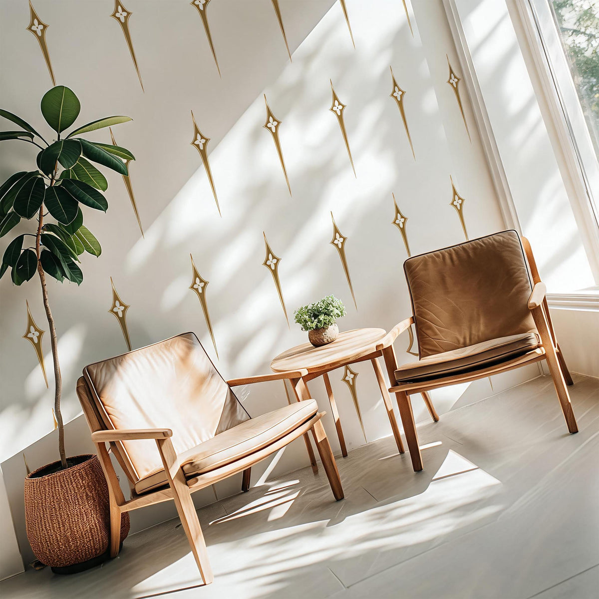 Mid Century Wall Decals shown in a home interior