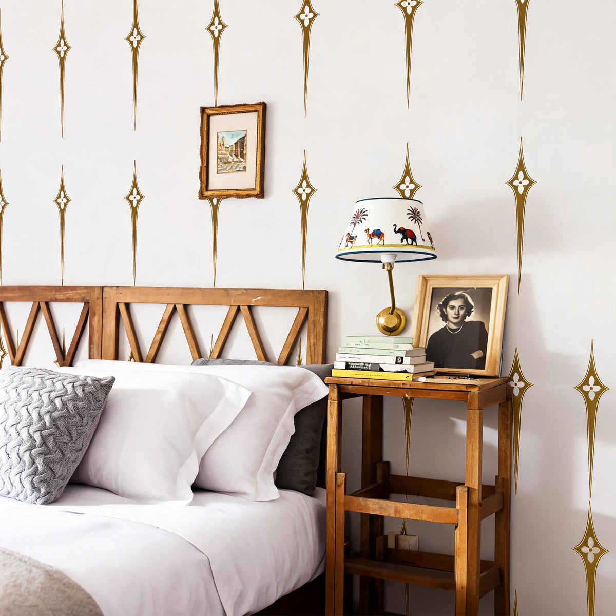 Mid Century Wall Decals size reference on a wall