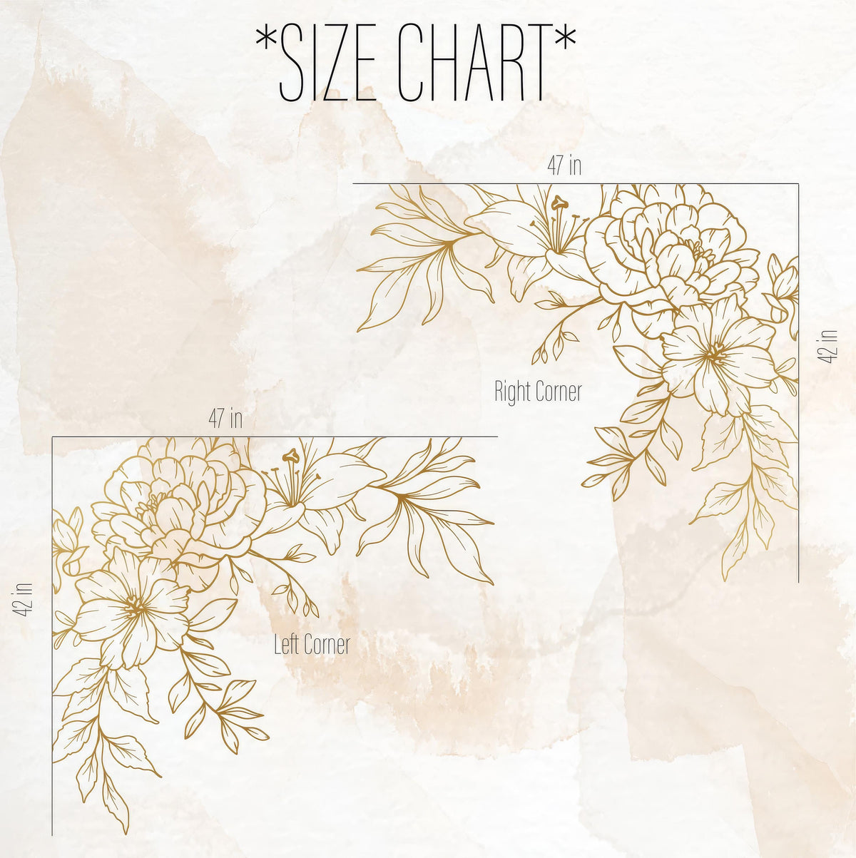 Floral Corner Wall Decals decal sheet flat-lay