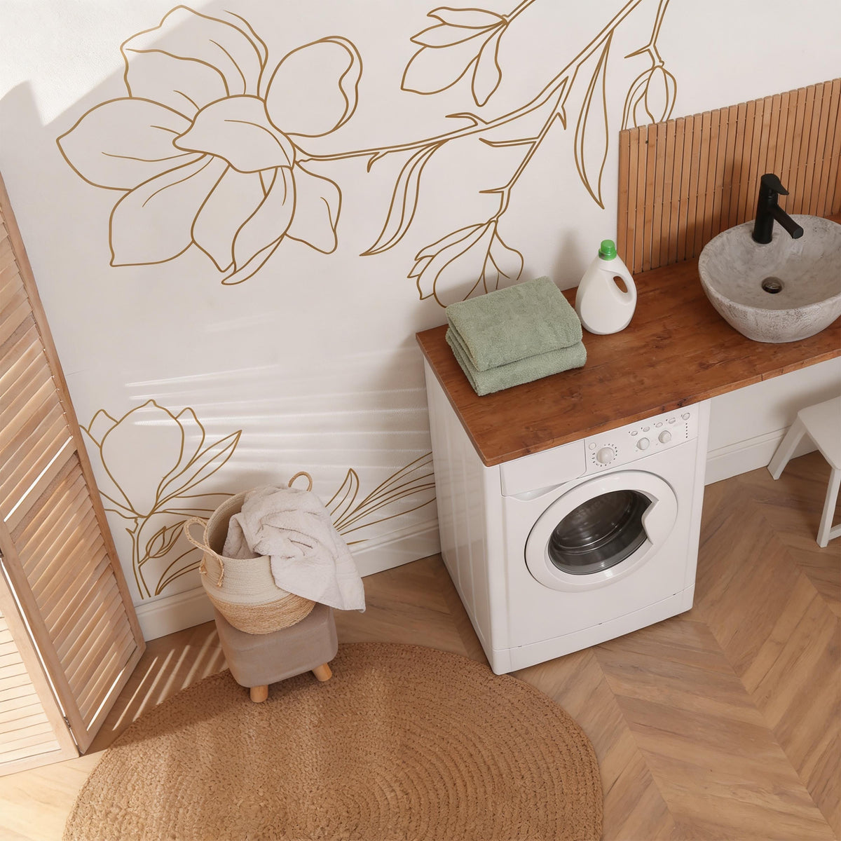 Magnolia Wall Decals styled in a room setting