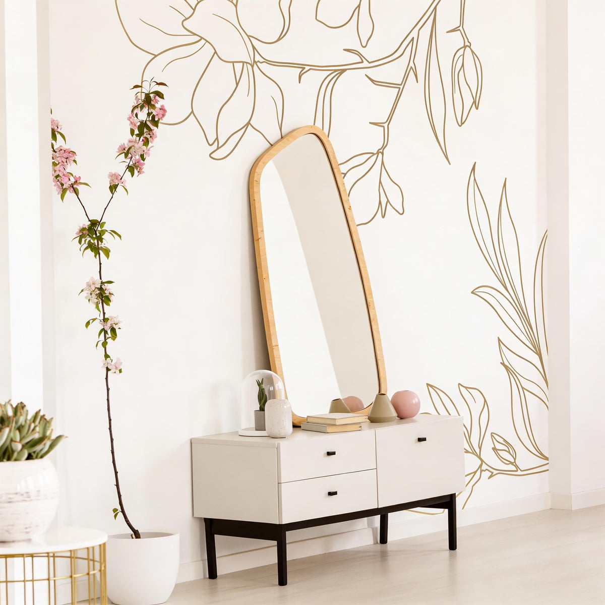 Magnolia Wall Decals shown in a home interior