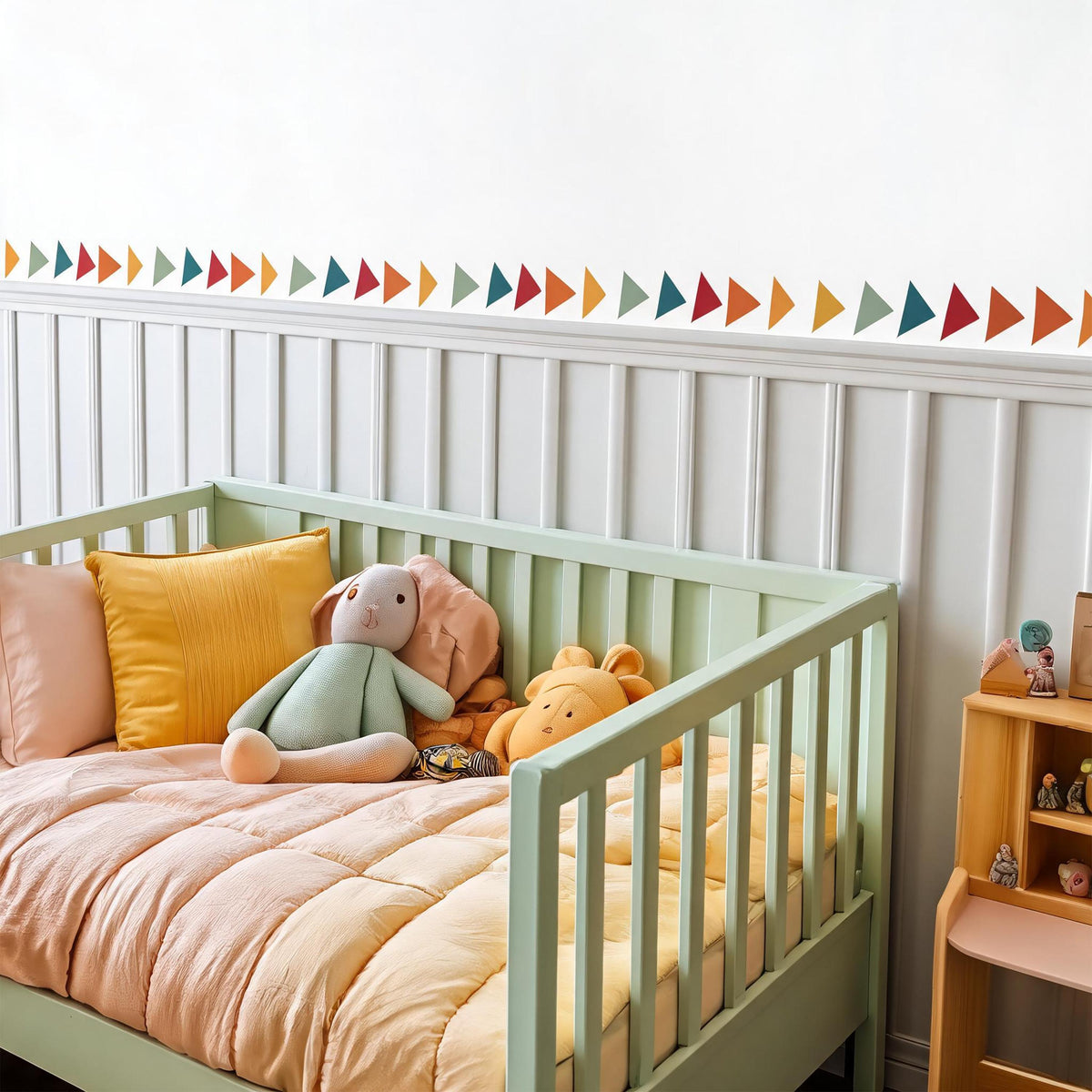 Triangle Wall Decal Border shown in a home interior