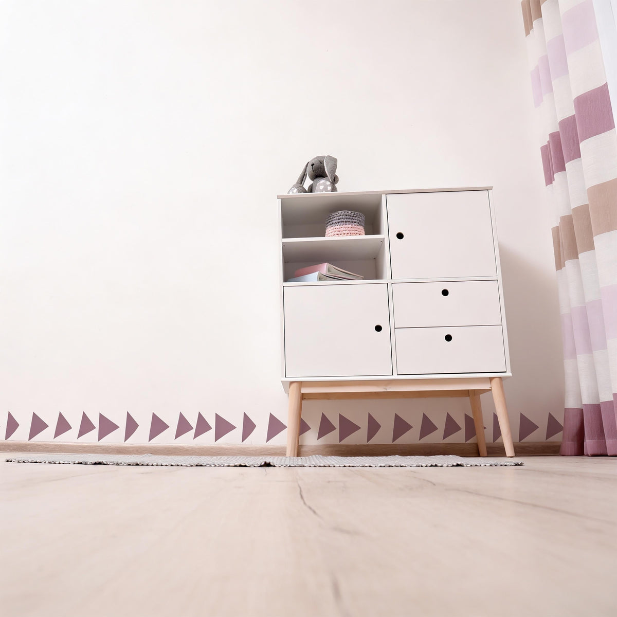 Triangle Wall Decal Border shown in a home interior