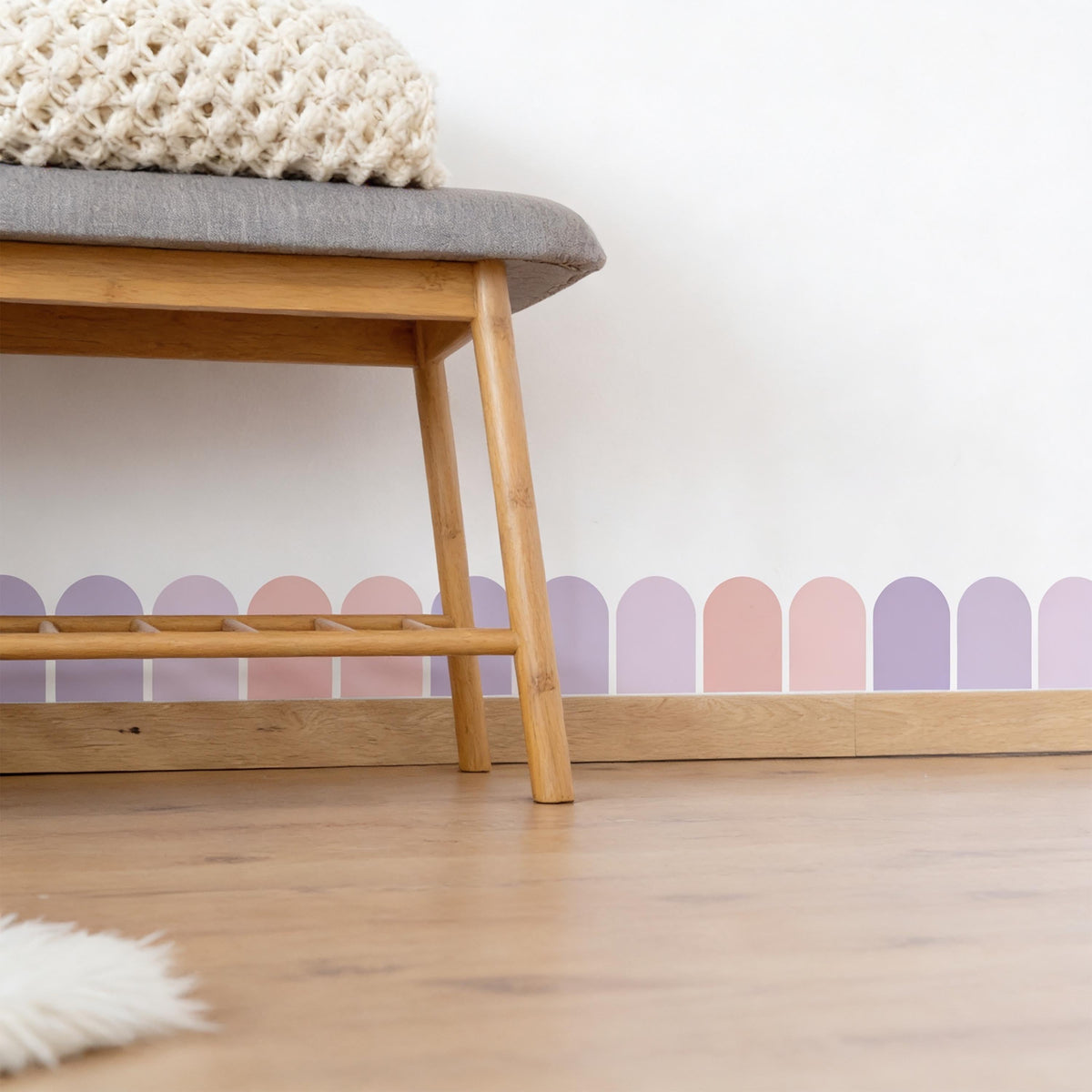 Scallop Wall Decal Border shown in a home interior