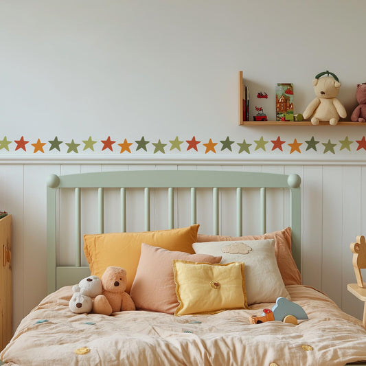 Star Wall Decal Border installed on a styled wall