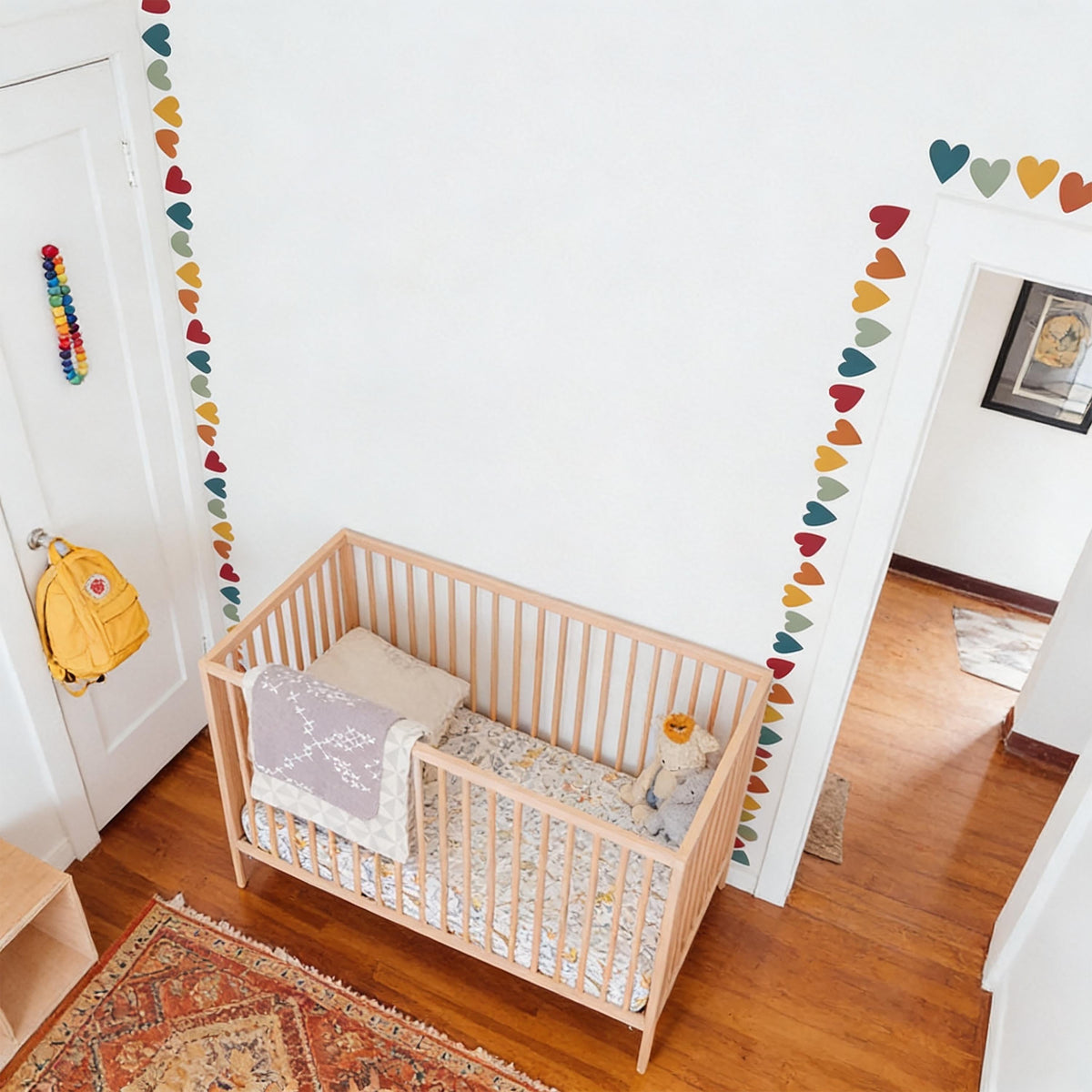 Heart Wall Decal Border displayed in a styled space