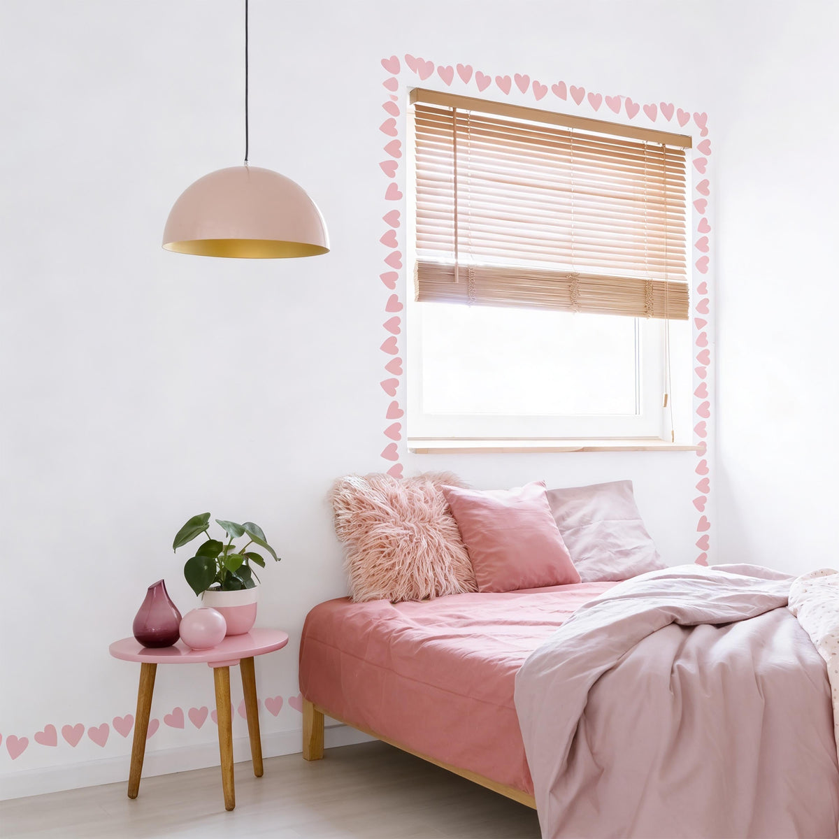 Heart Wall Decal Border size reference on a wall
