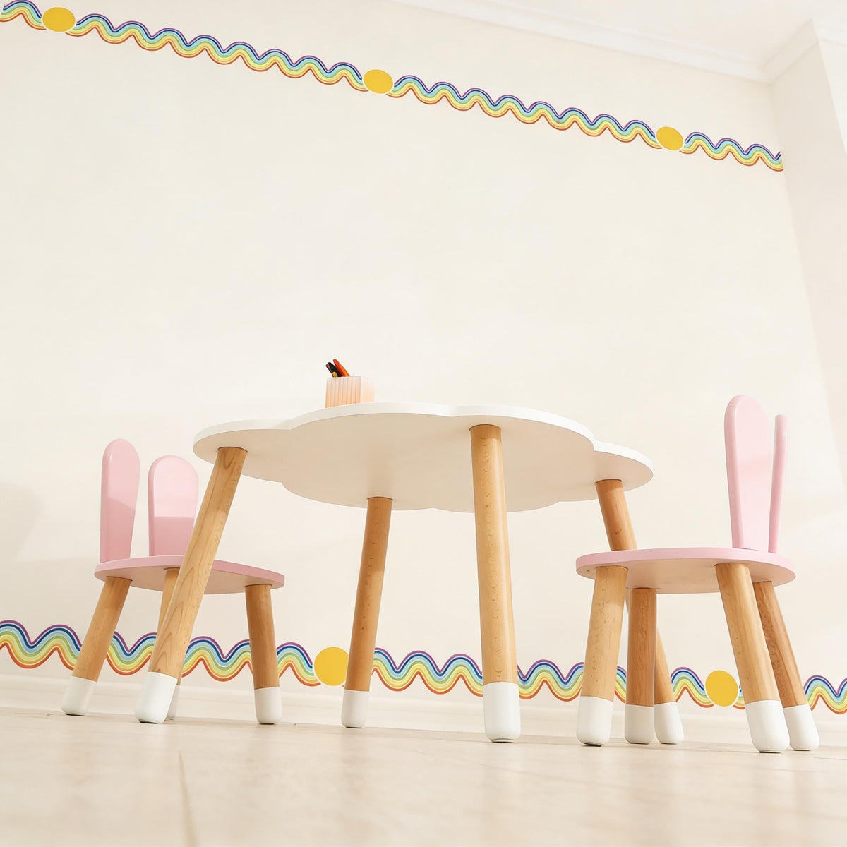 Rainbow Wall Decal Border decal sheet flat-lay