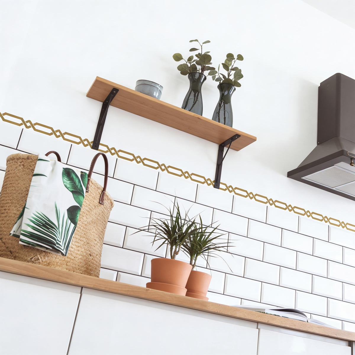 Geometric Wall Decal Border close-up styled detail