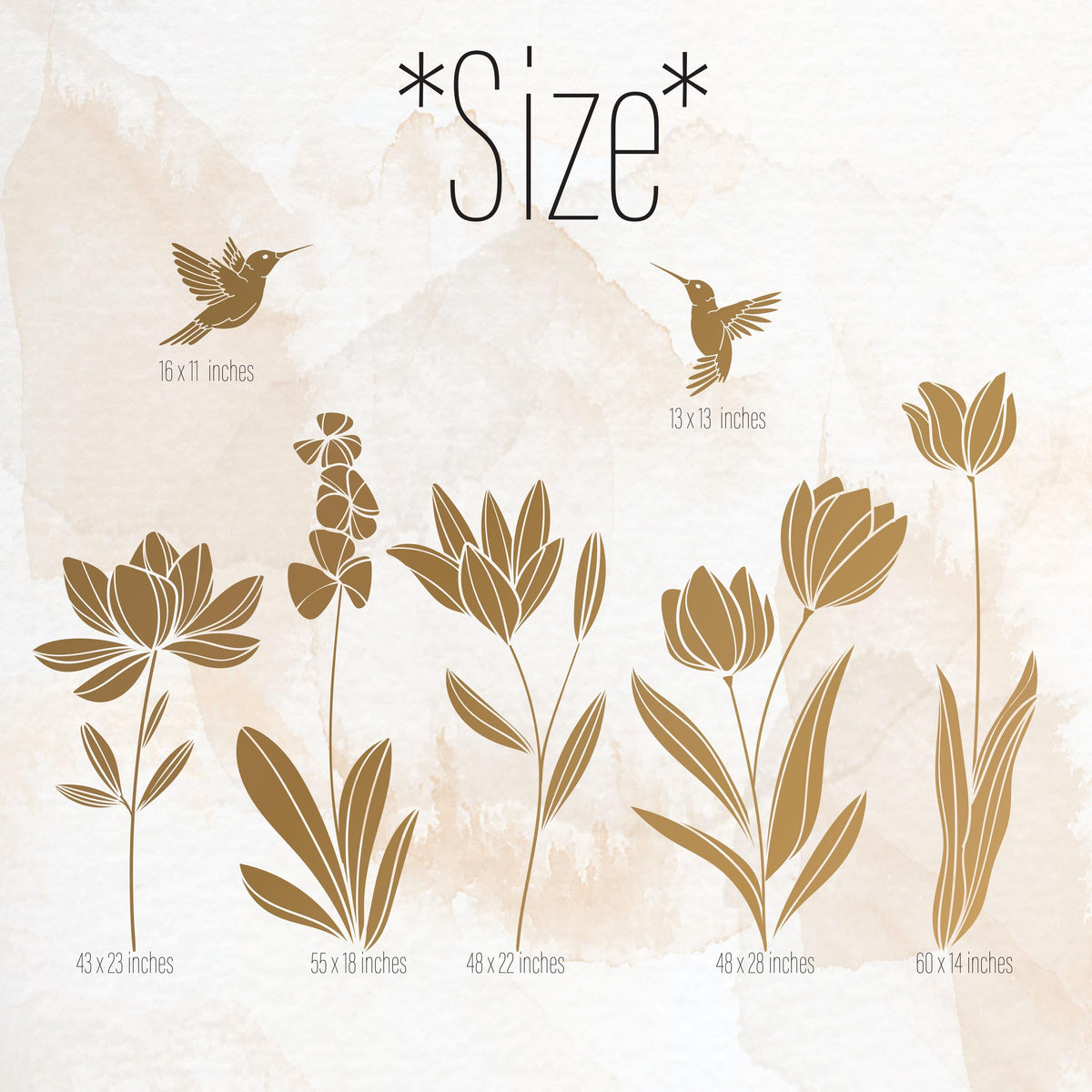 Boho Floral Wall Decals shown in a nursery setting