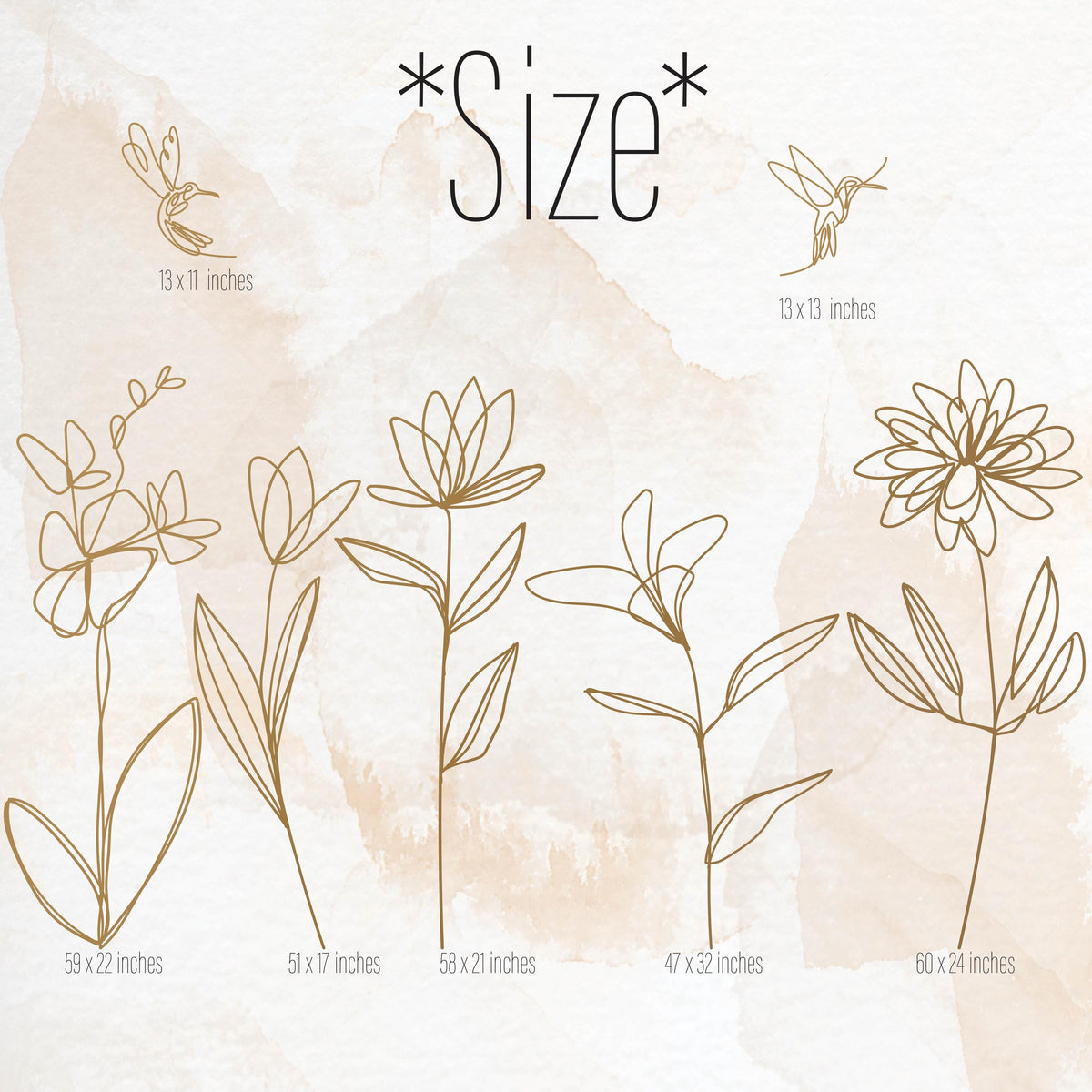 Boho Floral Wall Decals shown in a nursery setting