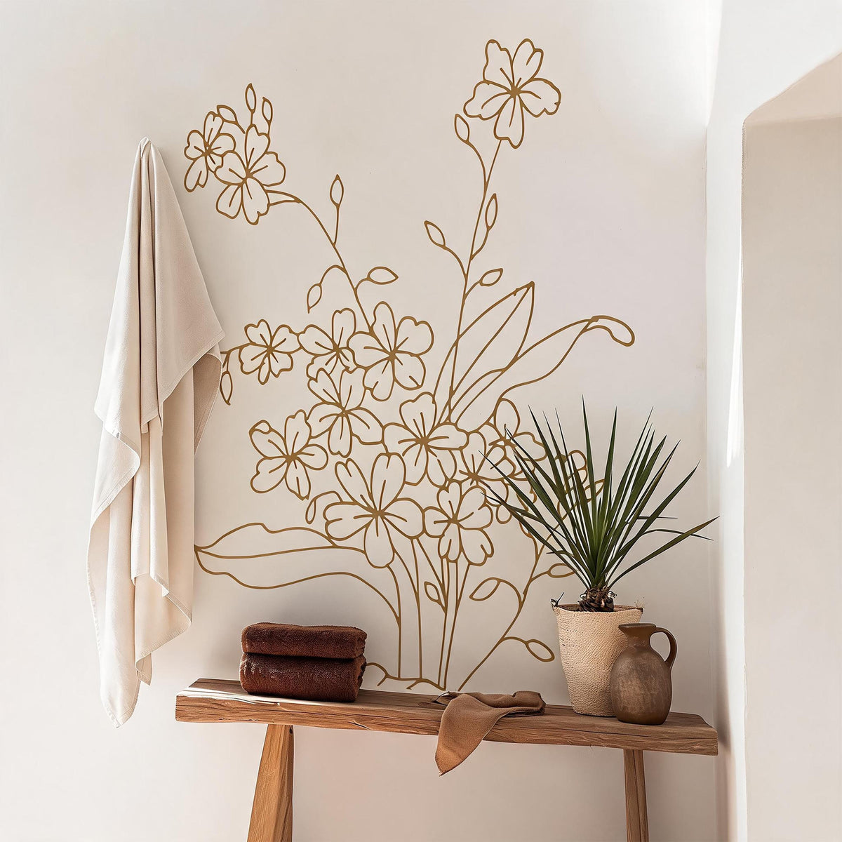 Floral Bouquet Wall Decal styled in a room setting