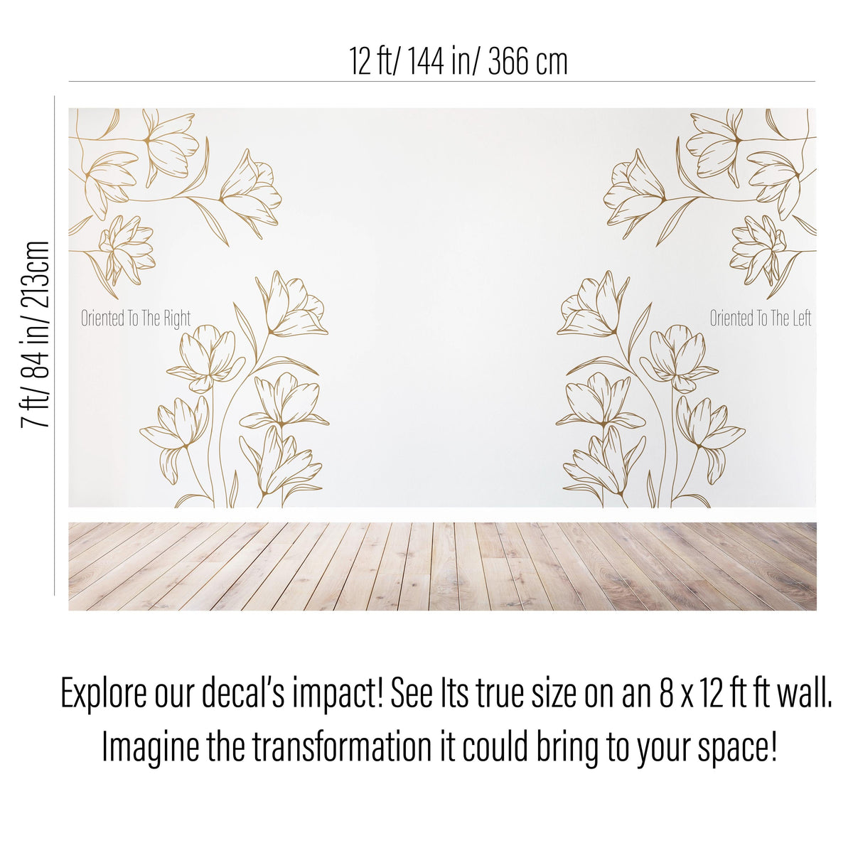 Floral Corner Wall Decals shown in a home interior