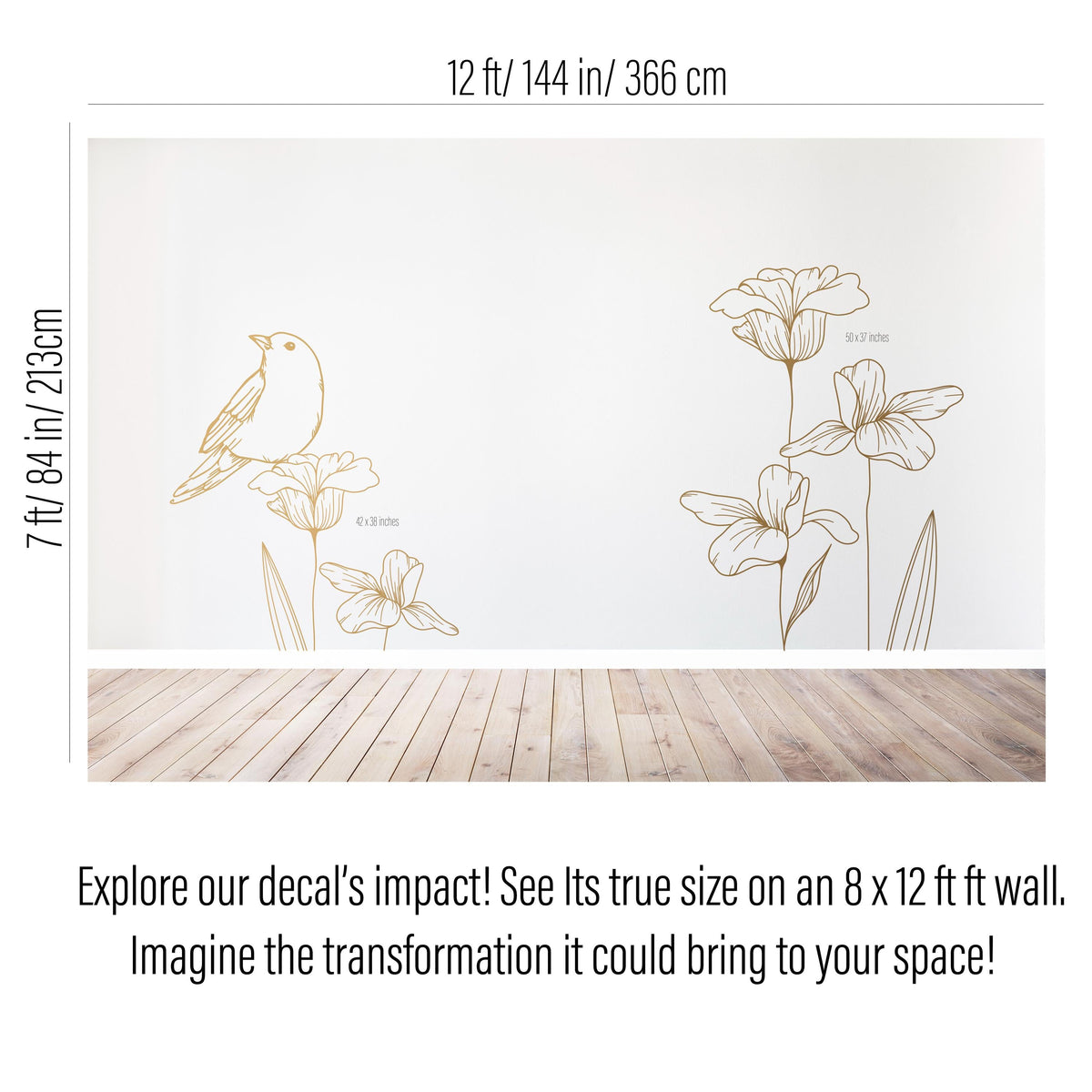 Bird and Flower Wall Decals shown in a nursery setting