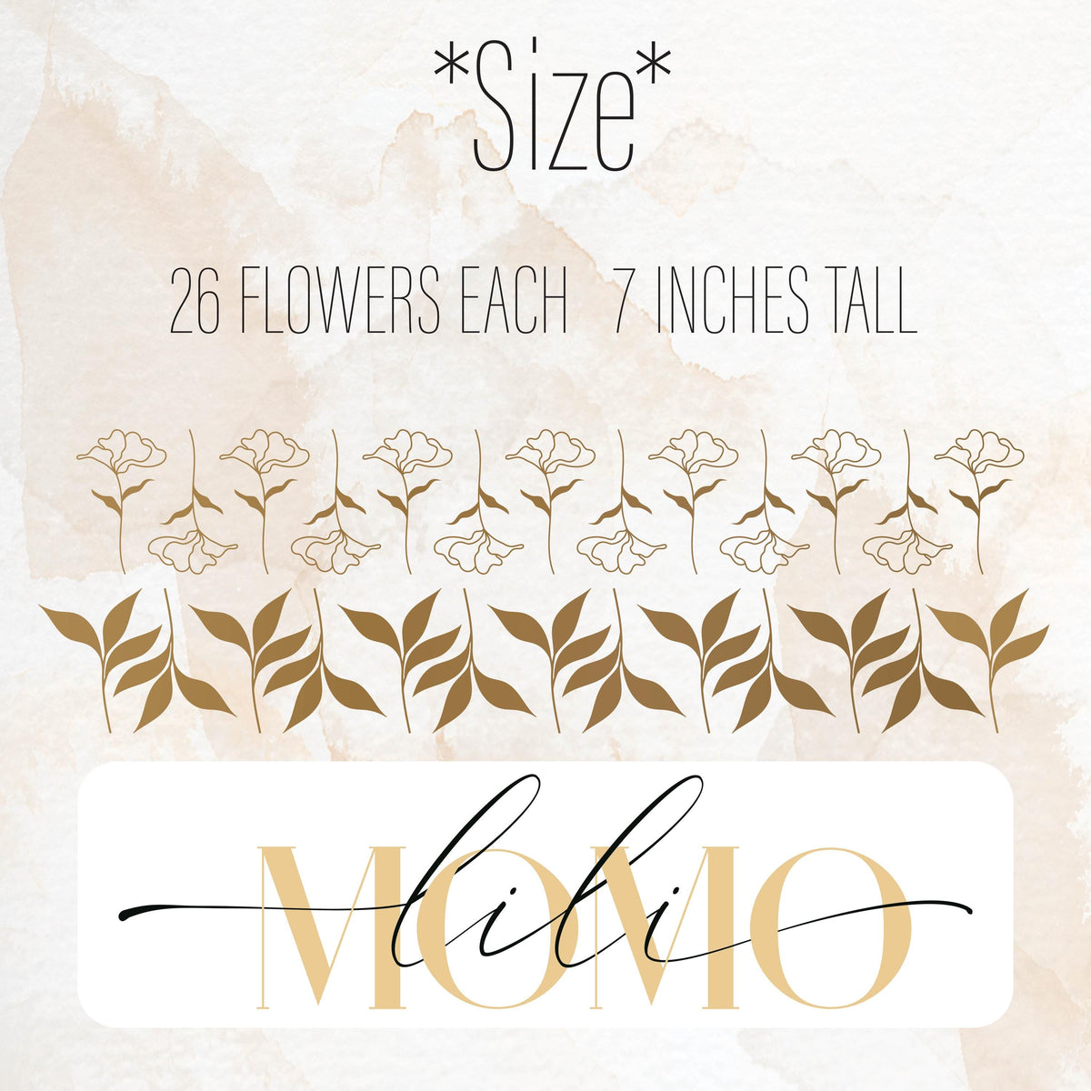 Color and size reference for Small Flower Wall Decals