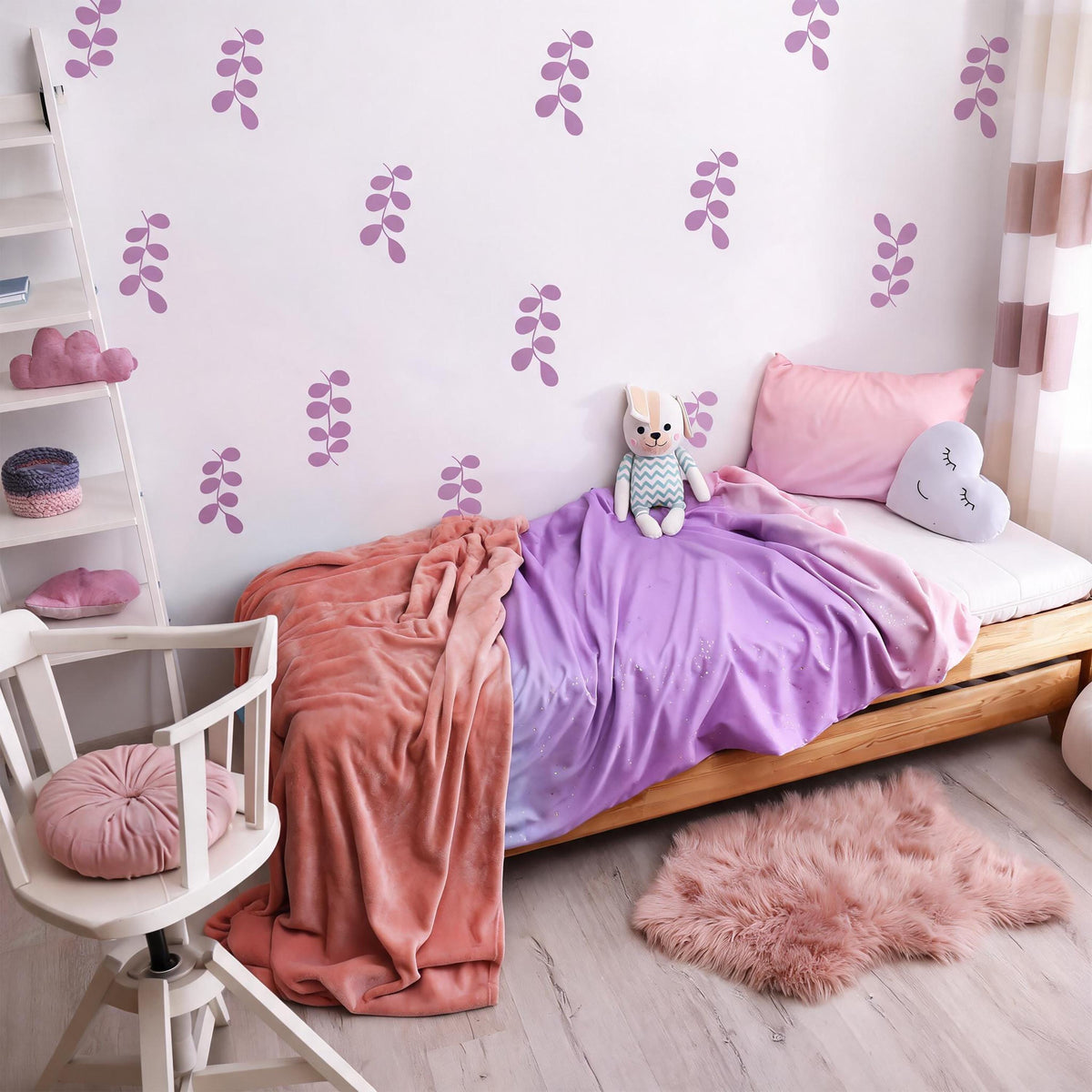 Leaf Wall Decals displayed in a styled space