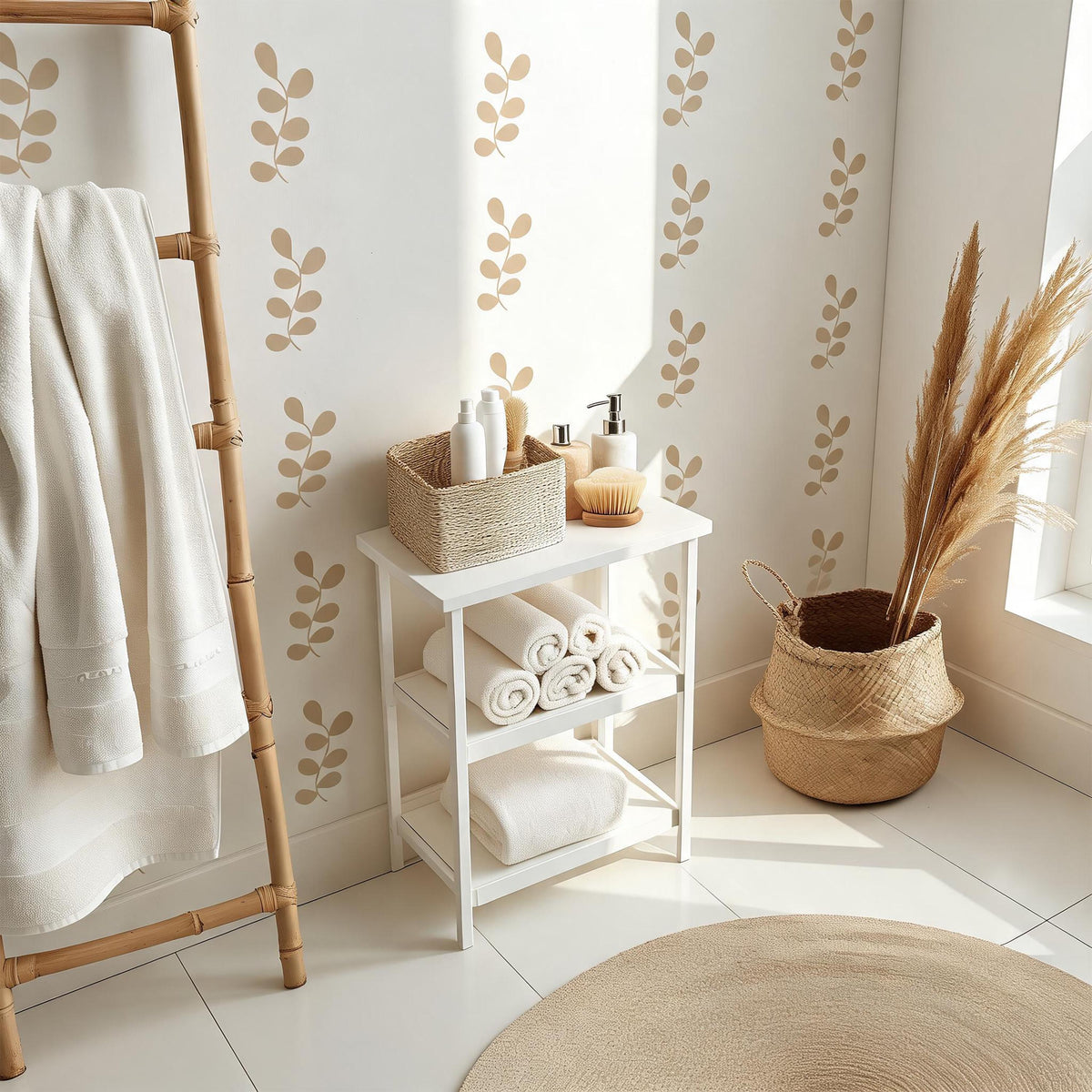 Leaf Wall Decals styled in a room setting