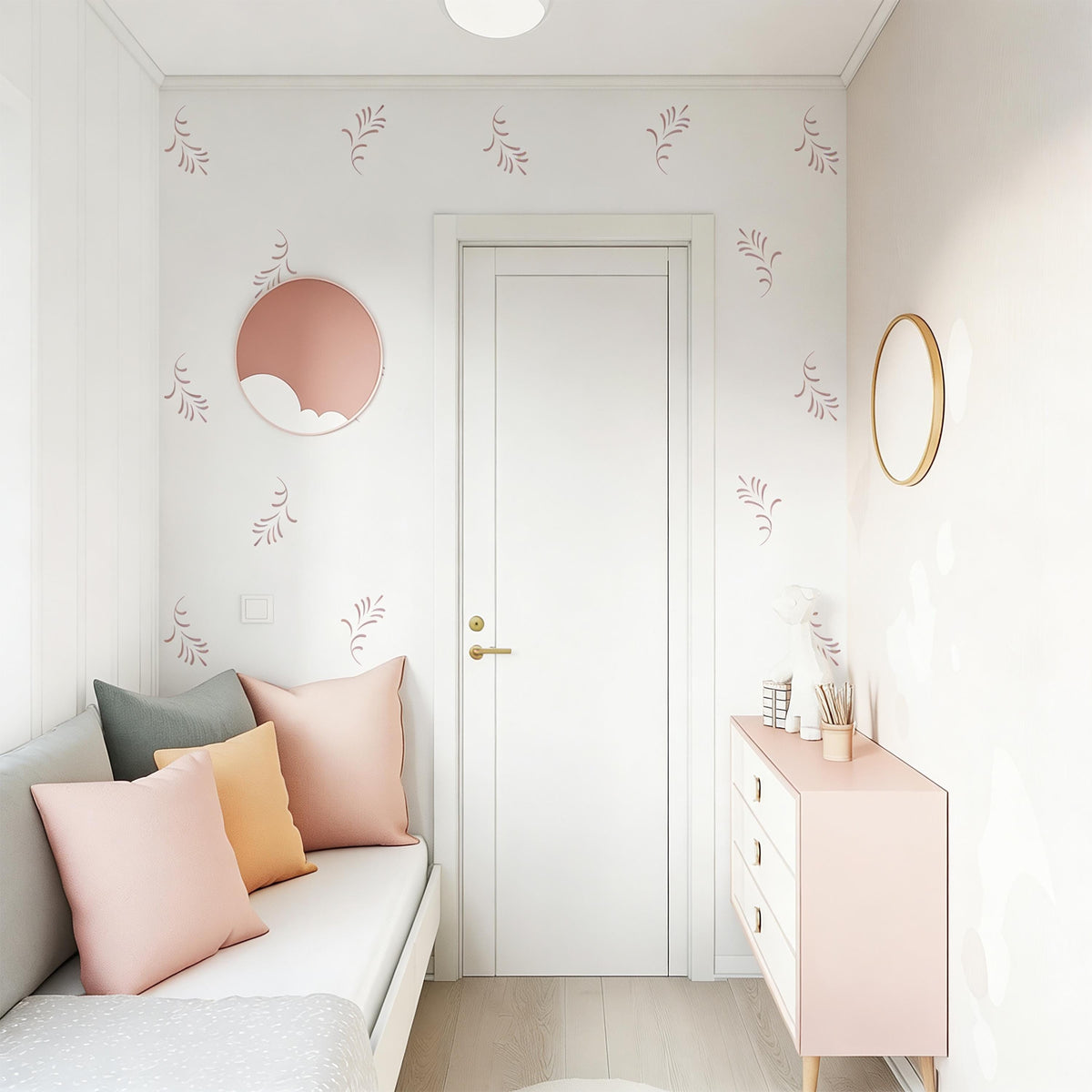 Botanical Wall Decals shown in a home interior
