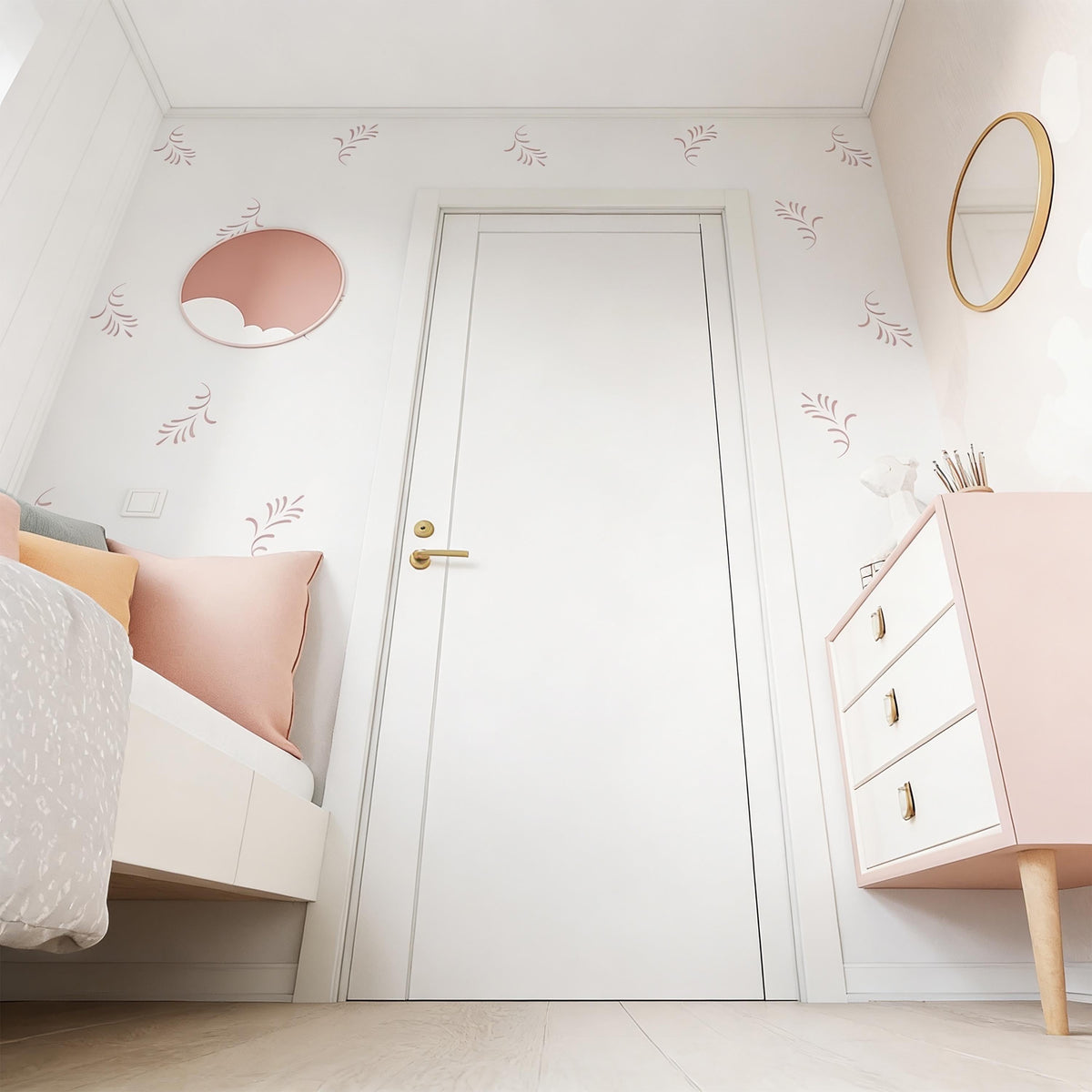 Botanical Wall Decals styled in a room setting