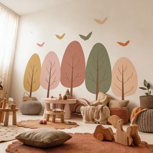 Tree Wall Decal Set styled on a decorated wall