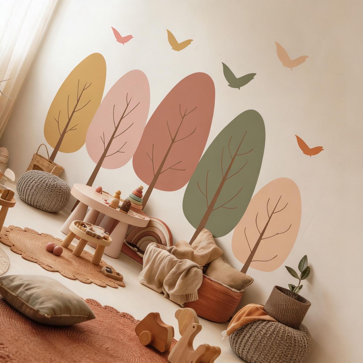 Tree Wall Decal Set shown in a home interior