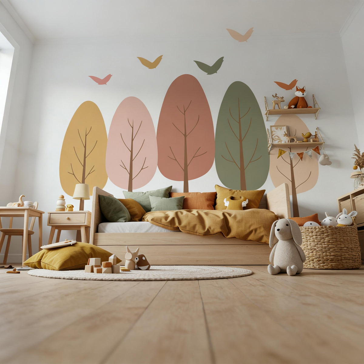 Tree Wall Decal Set styled in a room setting