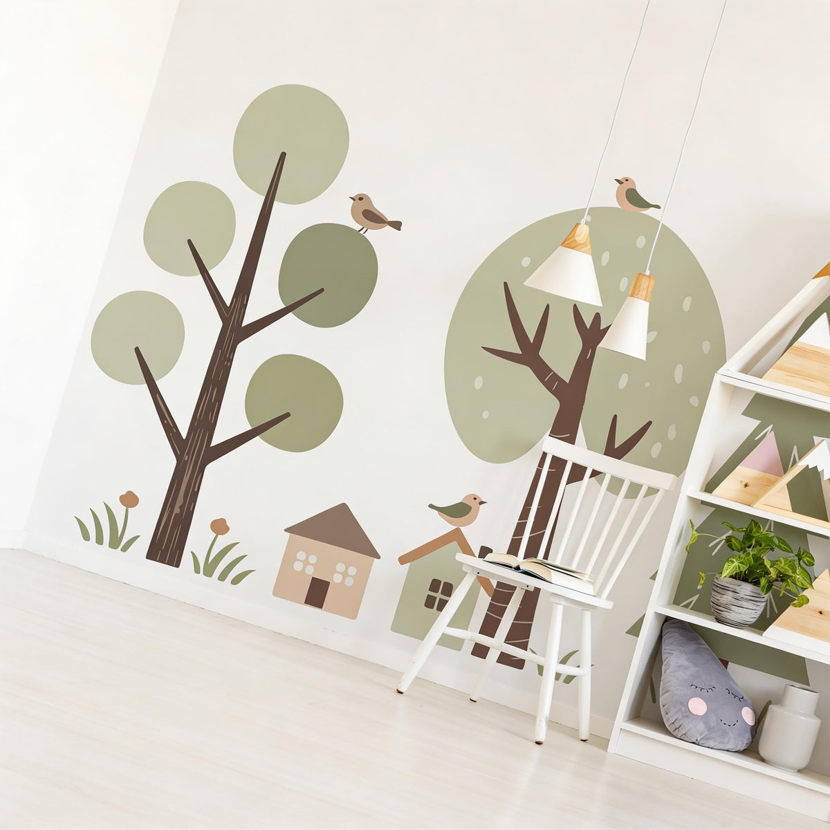 Color and size reference for Tree Wall Decal Set