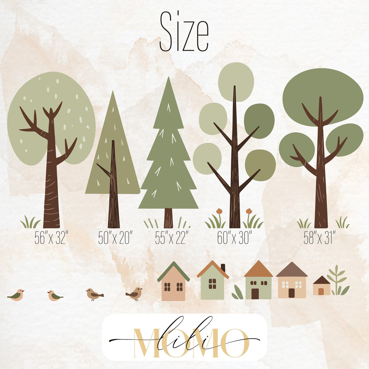 Tree Wall Decal Set shown in a nursery setting