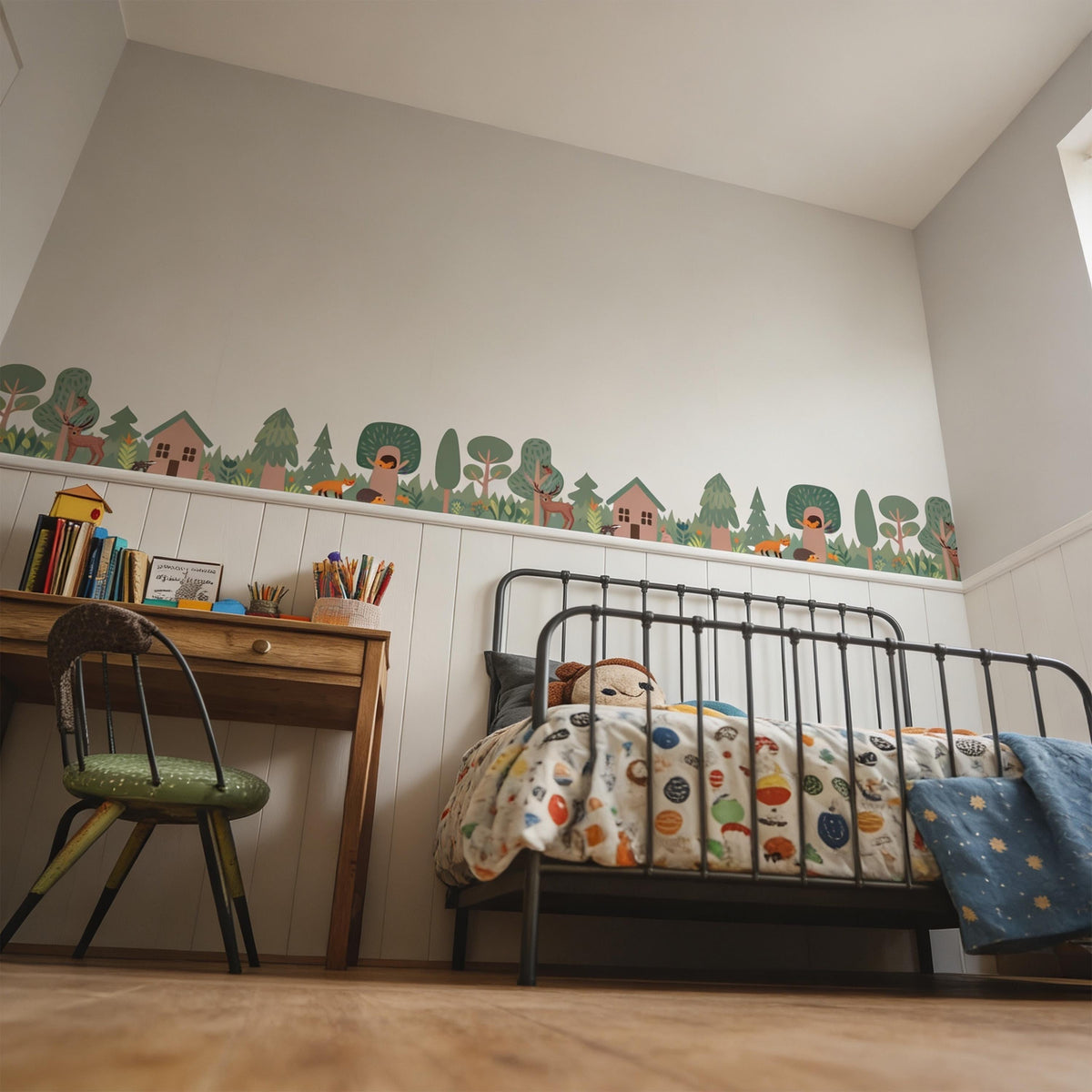Woodland Border Wall Decal shown in a home interior
